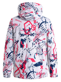 Riuiyele Breathable Women Graffiti Print Ski Jacket 