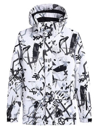 Riuiyele Breathable Women Graffiti Print Ski Jacket 