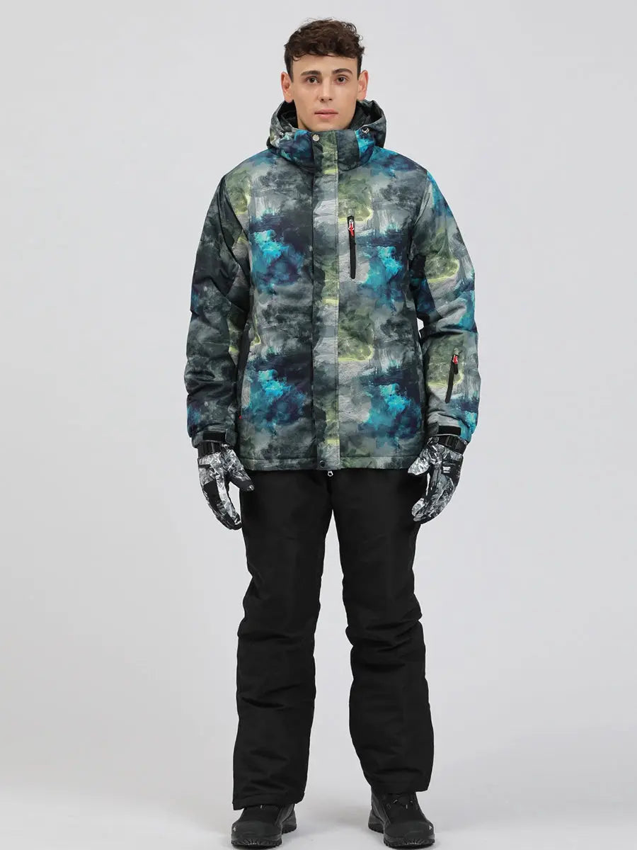 Riuiyele Detachable Hooded Men Ski Snowboard Jacket