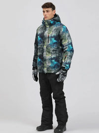 Riuiyele Detachable Hooded Men Ski Snowboard Jacket