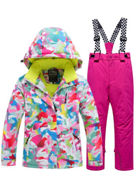 Riuiyele Girl Hooded Snow Ski Insulated Set 