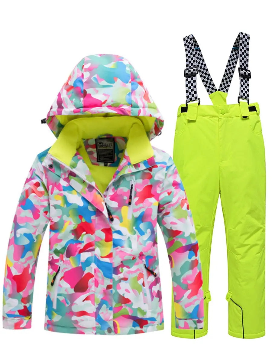 Riuiyele Girl Hooded Snow Ski Insulated Set 