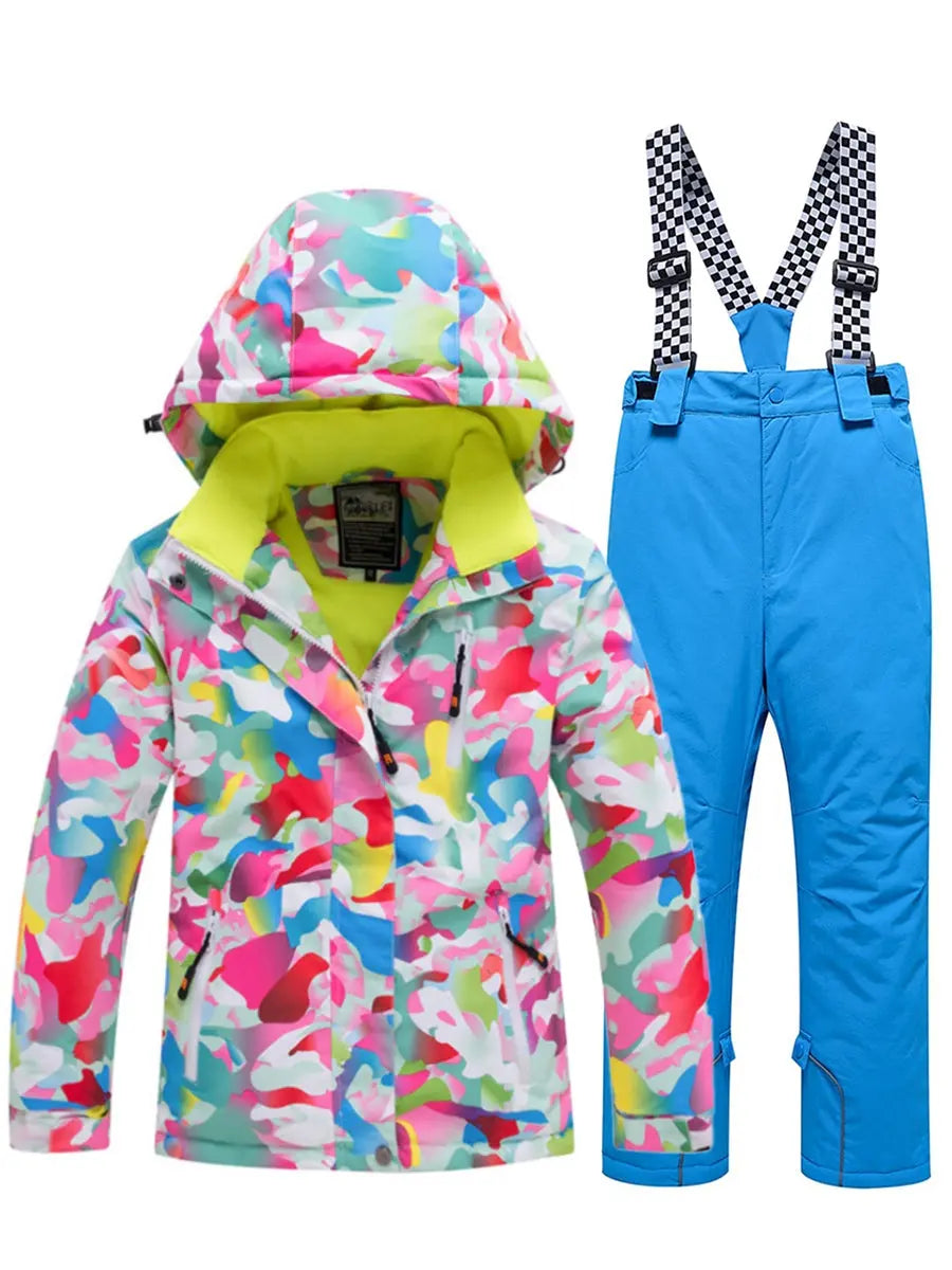 Riuiyele Girl Hooded Snow Ski Insulated Set 