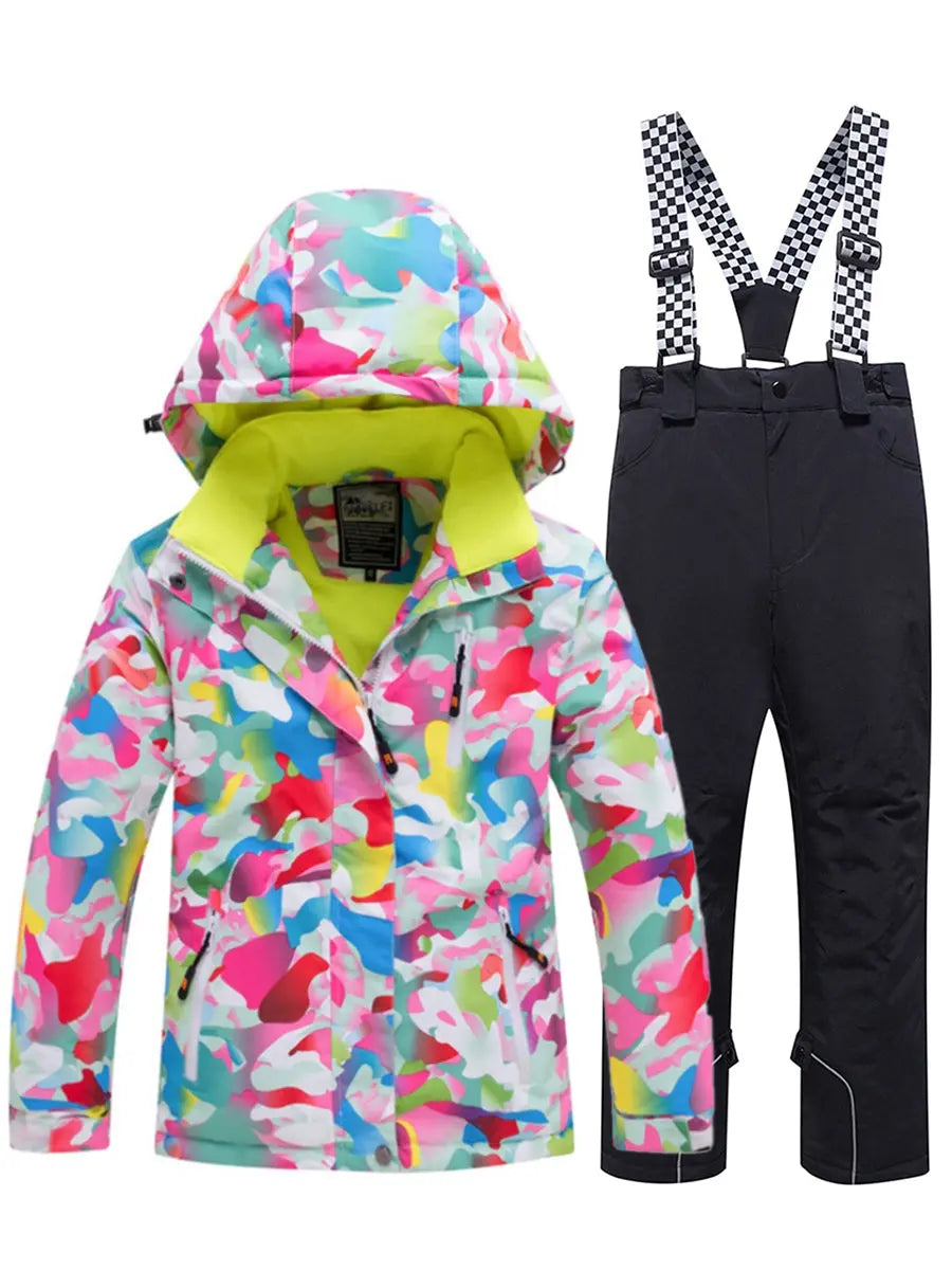 Riuiyele Girl Hooded Snow Ski Insulated Set 