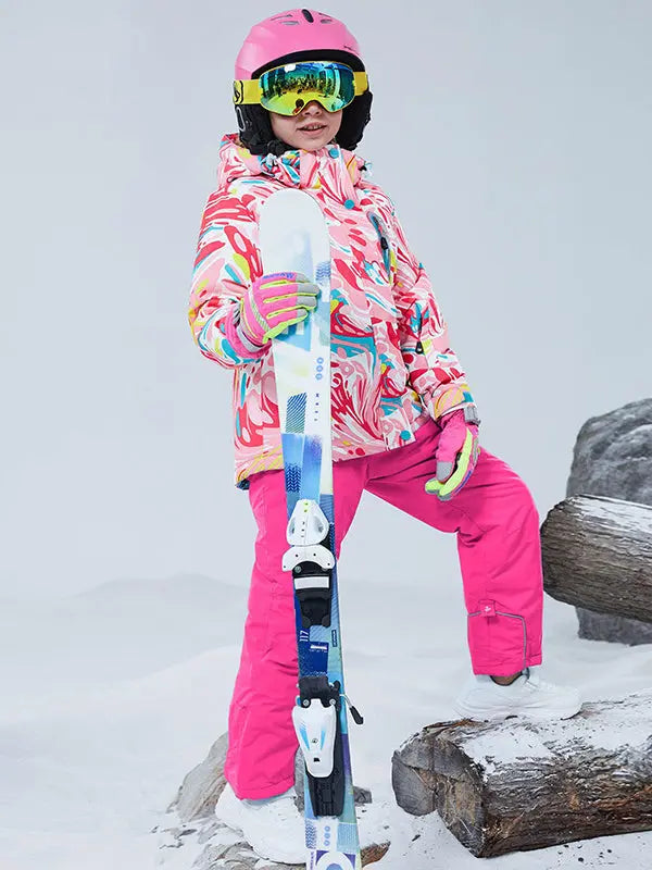 Riuiyele Girls Windproof Waterproof Ski Jacket & Pants Snowsuit