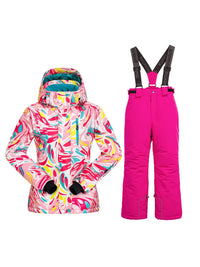 Riuiyele Girls Windproof Waterproof Ski Jacket & Pants Snowsuit