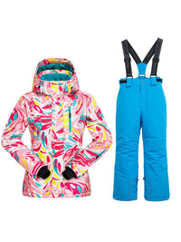 Riuiyele Girls Windproof Waterproof Ski Jacket & Pants Snowsuit