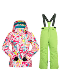 Riuiyele Girls Windproof Waterproof Ski Jacket & Pants Snowsuit