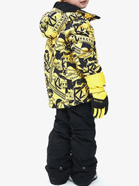 Riuiyele Kid Skiing Snow Insulated Cargo Jacket Hooded 