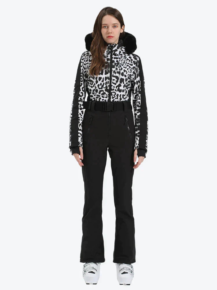 Leopard Slim One Piece Ski Suit