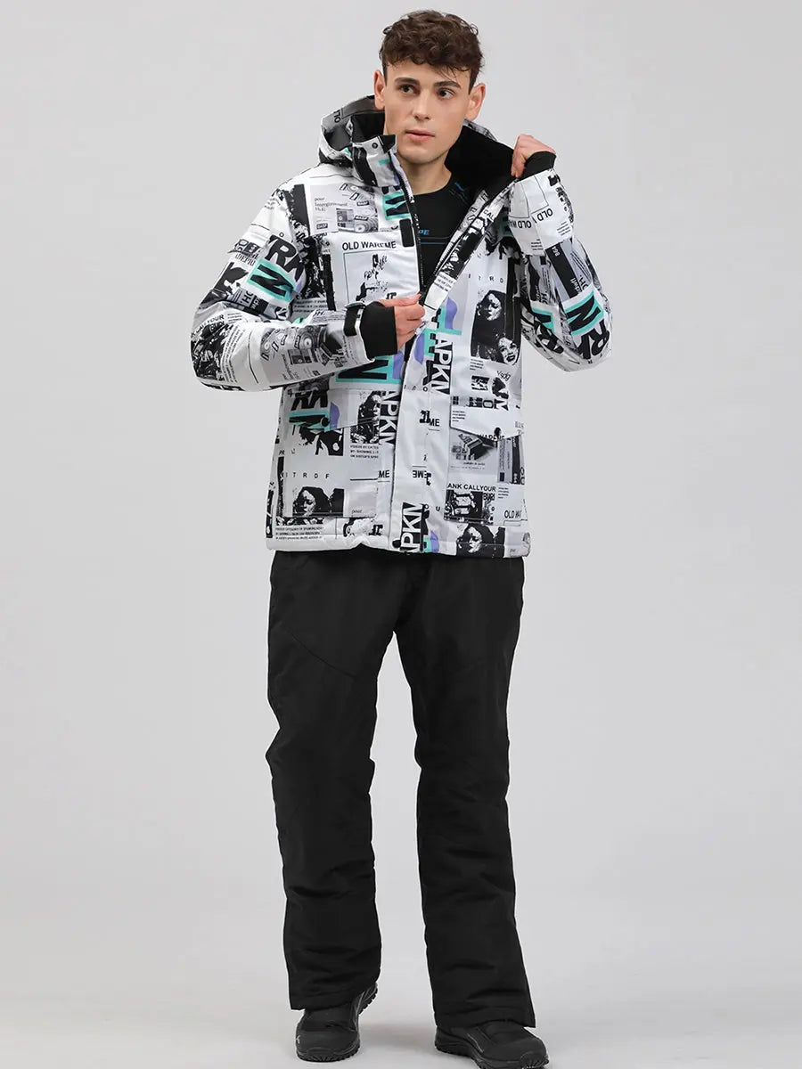 Riuiyele Men Insulated Snowboarding Shell Jacket Hooded 