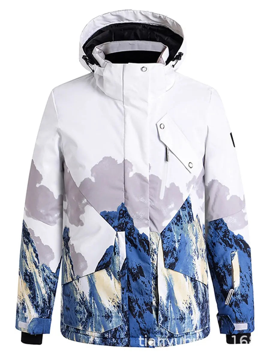 Riuiyele Men Mountain Graphic Ski Jacket 