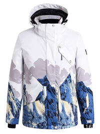 Riuiyele Men Mountain Graphic Ski Jacket 