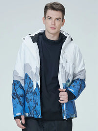 Riuiyele Men Mountain Graphic Ski Jacket 