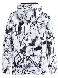 Riuiyele Men Ski Jacket Graffiti Print Snow Coat 