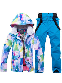 Riuiyele Women Hooded Skiing Snowboarding Set Soft Shell 