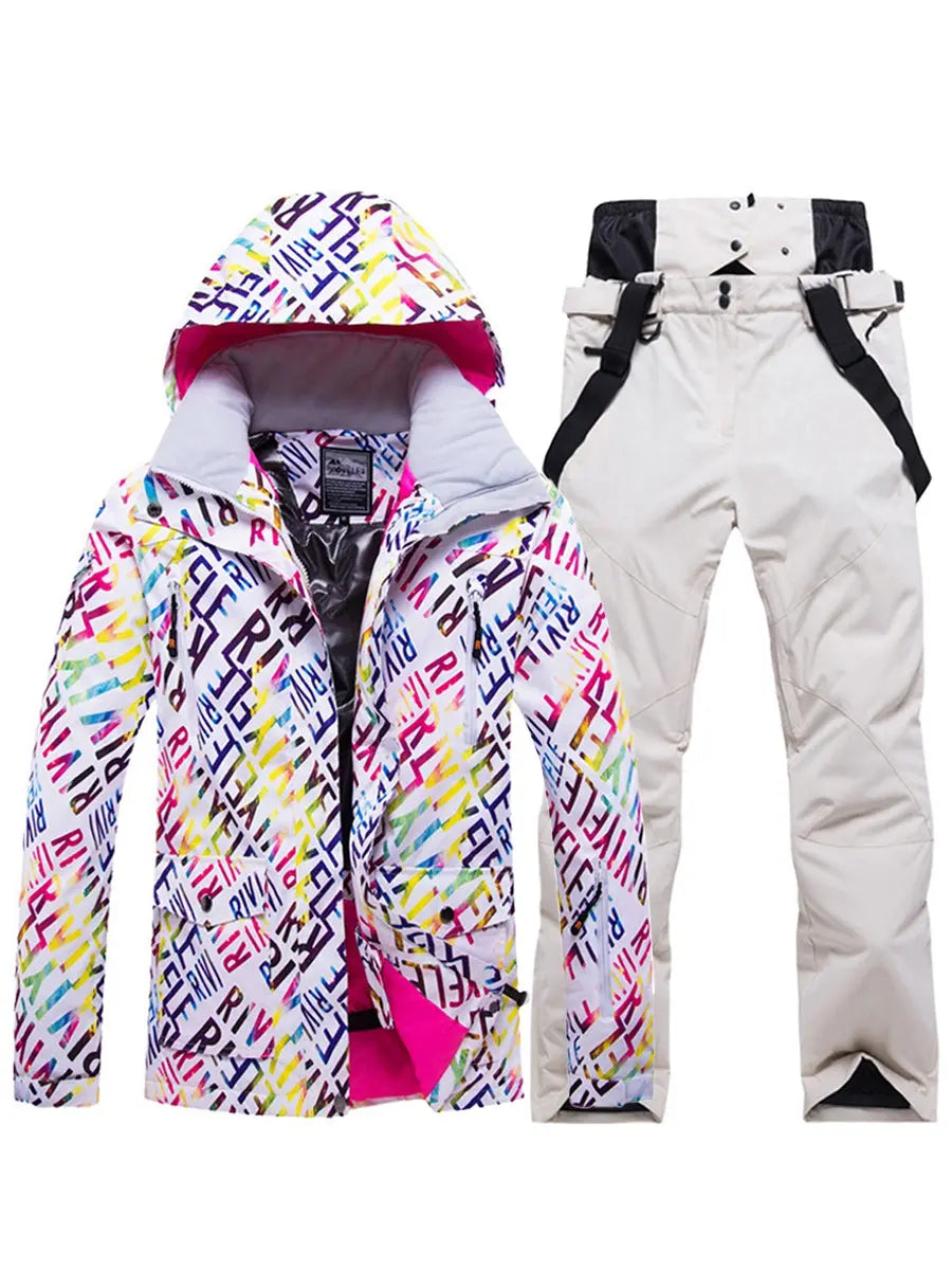 Riuiyele Women Insulated Skiing Snowboarding Set Waterproof 