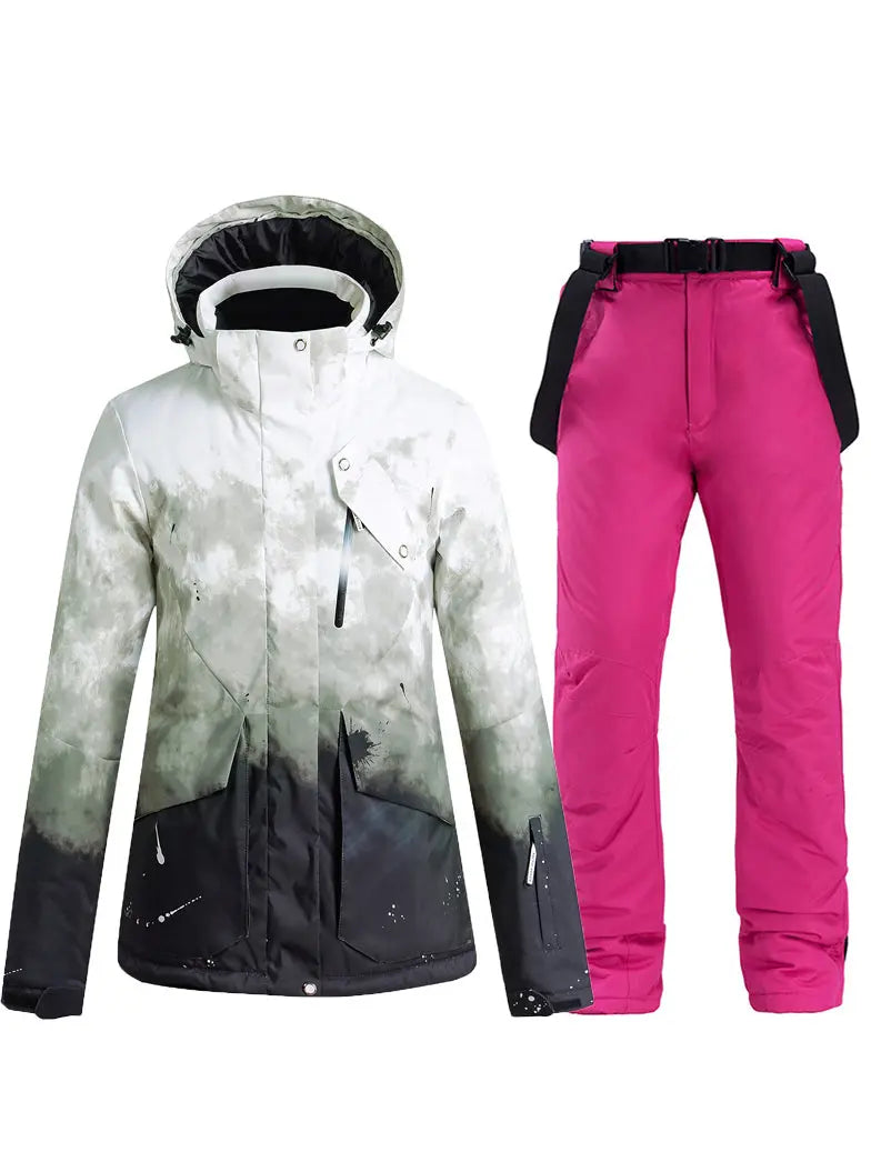 Riuiyele Women Insulated Snow Snowboard Jacket & Bib Pants