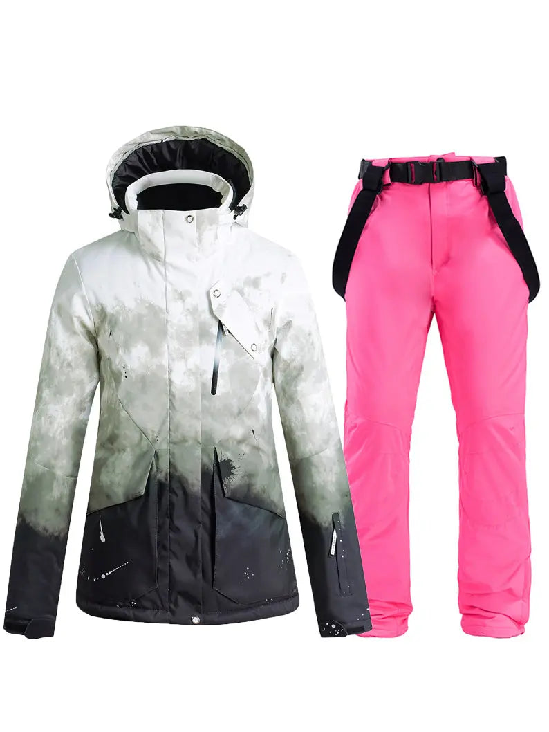 Riuiyele Women Insulated Snow Snowboard Jacket & Bib Pants