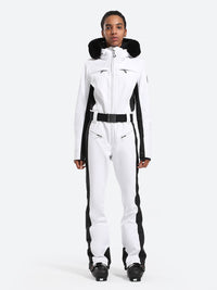 Women's One Piece Ski Suit Fur Collar