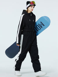 Women Belted One Piece Ski Suit