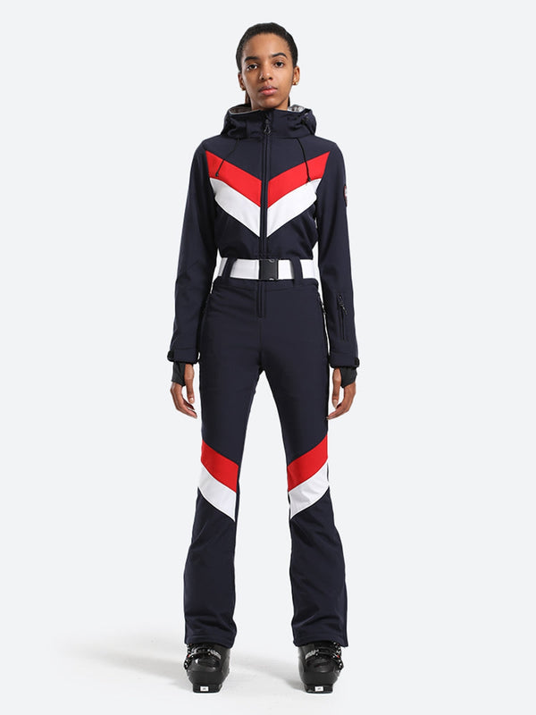 Women's Slim Belted Ski Suit