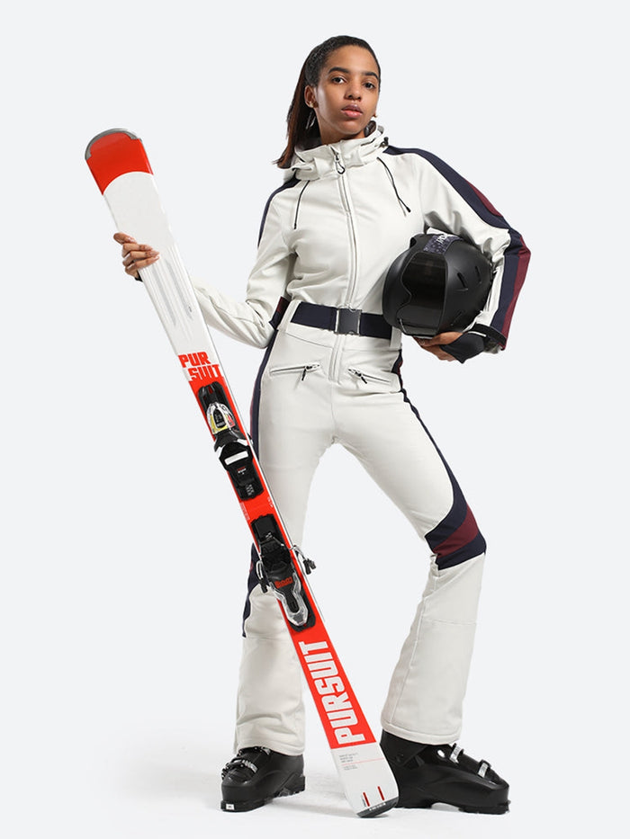 Warm Slim Belted Ski Suit Riuiyele