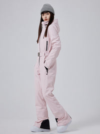 Women High Neck Slim One Piece Ski Suit