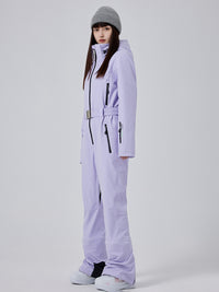 Women High Neck Slim One Piece Ski Suit