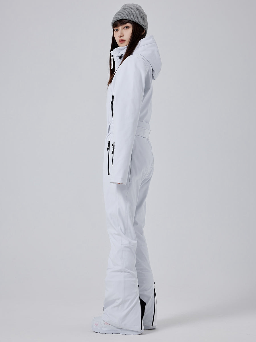 Women High Neck Slim One Piece Ski Suit