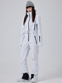 Women High Neck Slim One Piece Ski Suit