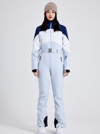 Women High Neck Slim One Piece Ski Suit