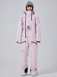 Women High Neck Hooded One Piece Ski Suits