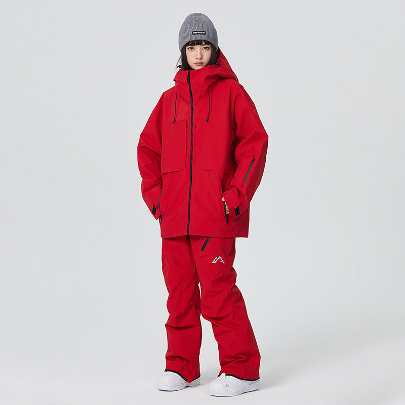 Retro Unisex Ski & Snowboard Outwear 2 Pieces Set Snowsuits