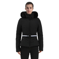 Fur Collar Ski & Snowboard Puffer Jacket with Detachable Hat Riuiyele