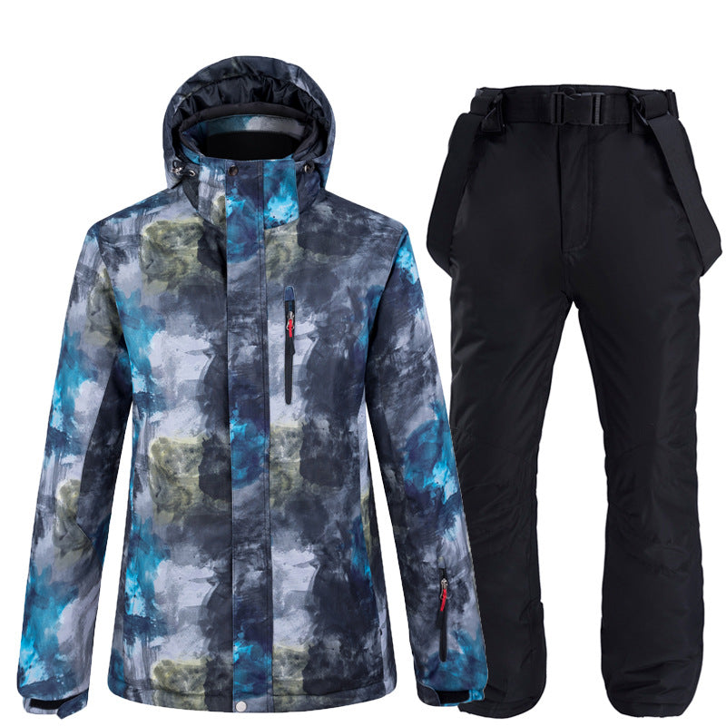 Detachable Hooded Men Ski Snowboard Jackets and Pants