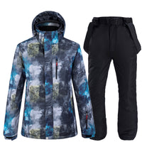 Detachable Hooded Men Ski Snowboard Jackets and Pants