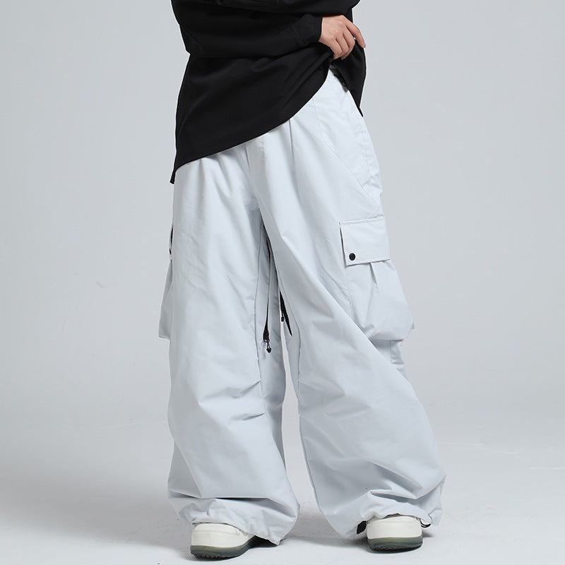 Fashion Cargo Baggy Snowboard Pants Waist Support Trousers for Winter Riuiyele