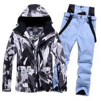 Men's Winter Windproof Snowsuit Snowboard Jacket and Ski Pants