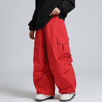 Fashion Cargo Baggy Snowboard Pants Waist Support Trousers for Winter Riuiyele