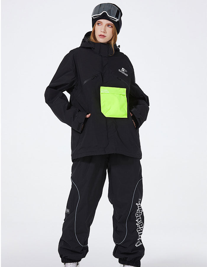 Fashion Adult Patchwork Skiing Jacket & Sports Pants Riuiyele