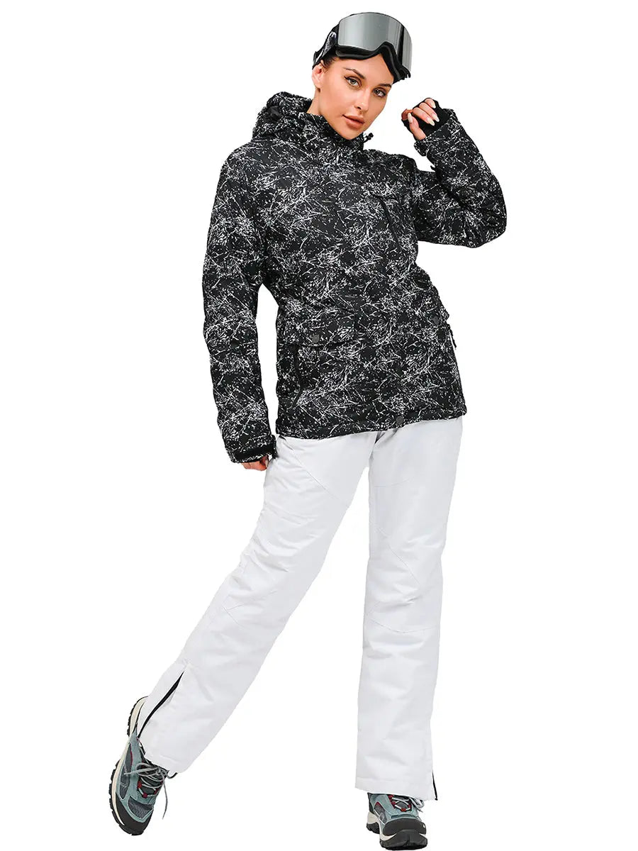 Unisex Waterproof Thicken Ski Jackets and Bibs Pants 