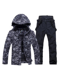 Unisex Waterproof Thicken Ski Jackets and Bibs Pants 