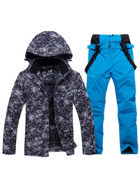 Unisex Waterproof Thicken Ski Jackets and Bibs Pants 