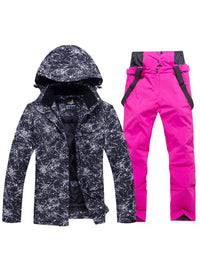 Unisex Waterproof Thicken Ski Jackets and Bibs Pants 