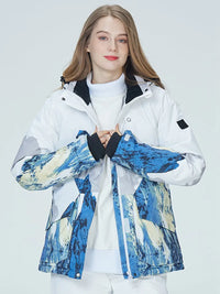 Waterproof Women Mountain Graphic Ski Jacket 