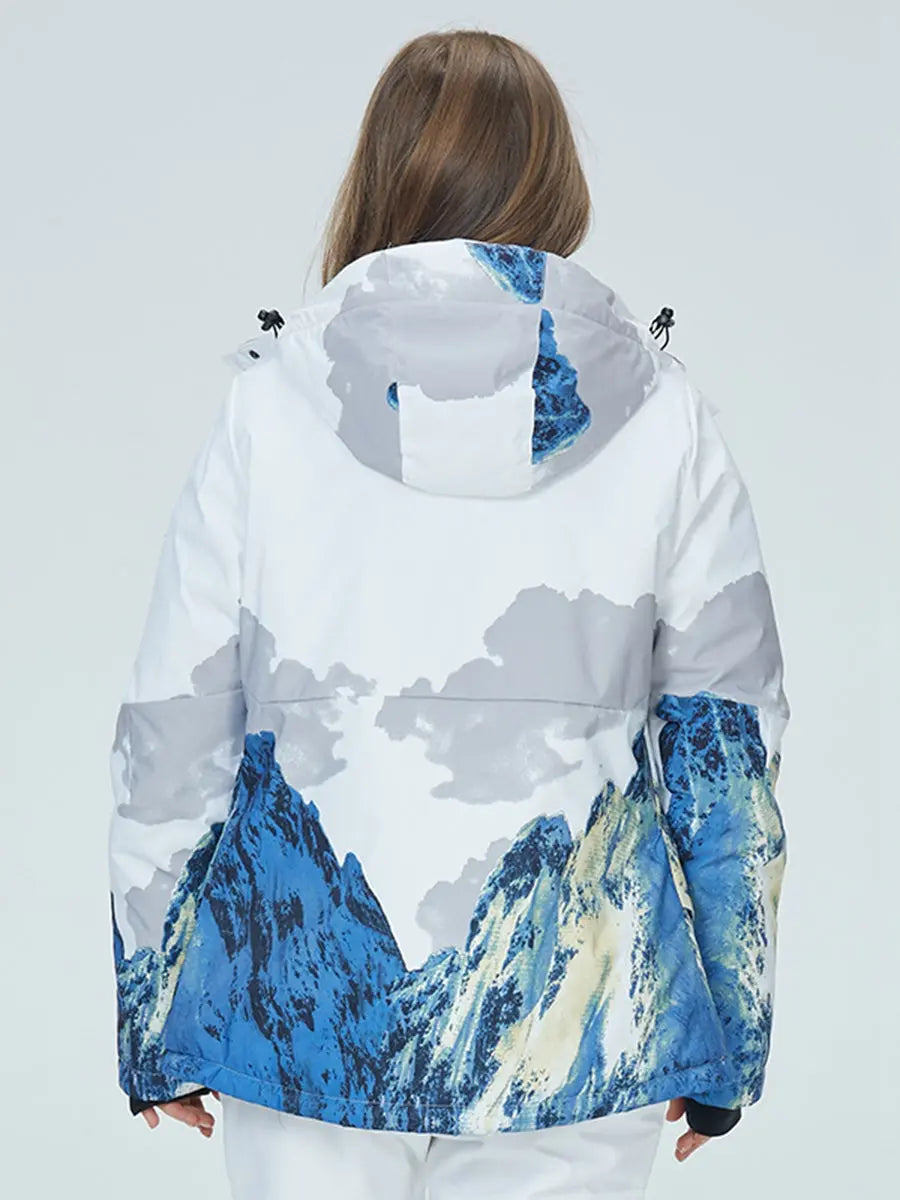 Waterproof Women Mountain Graphic Ski Jacket 