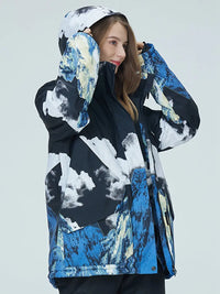 Waterproof Women Mountain Graphic Ski Jacket 