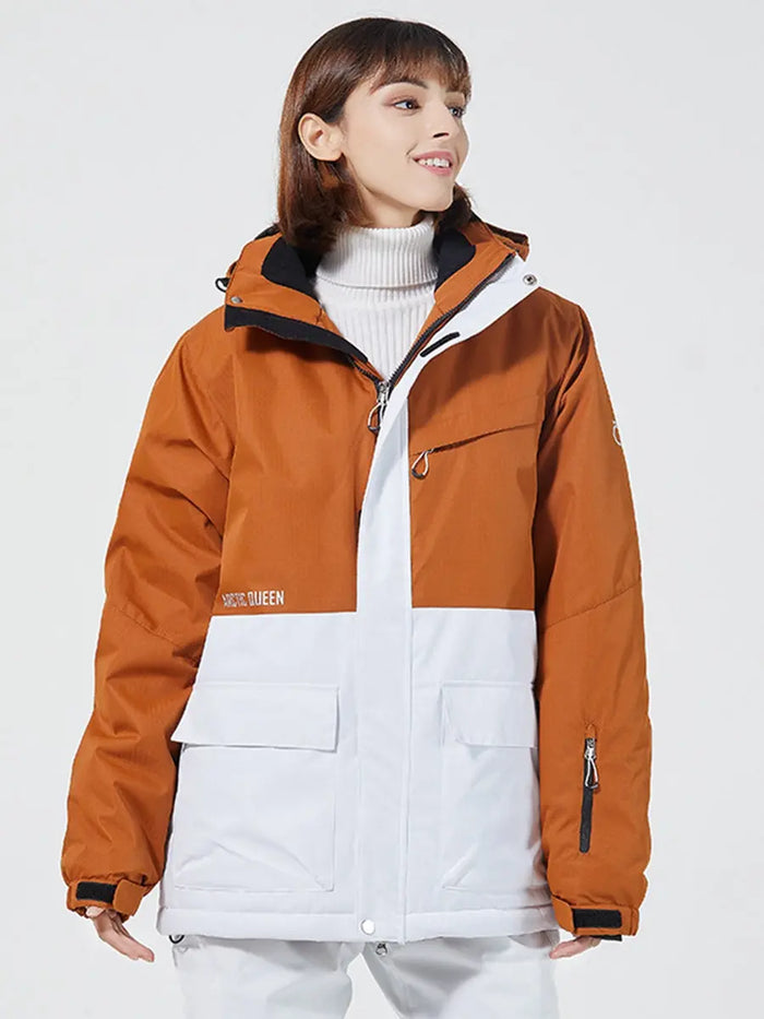 Women Insulated Snow Jacket Detachable Hooded 