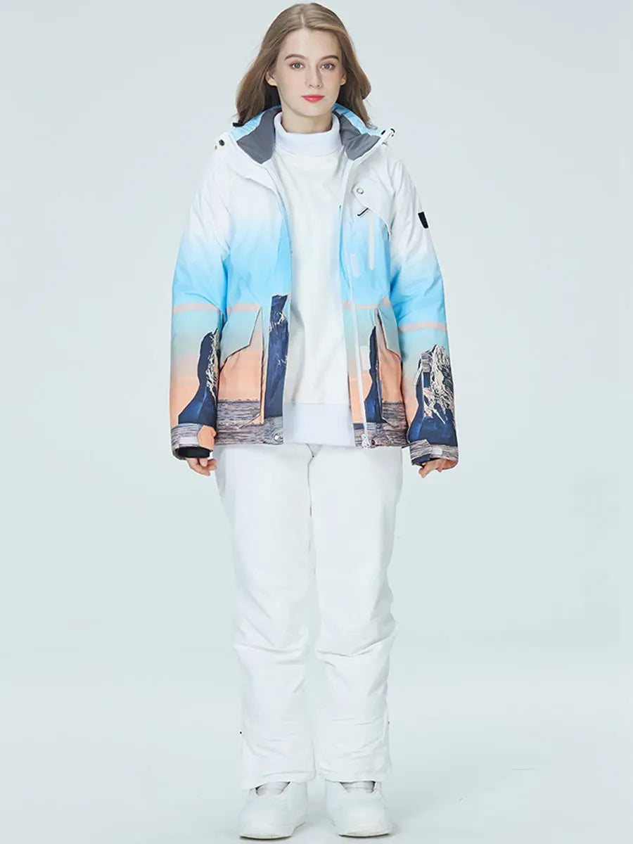 Women Printed Insulated Snow Snowboard Jacket